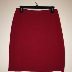 Lambs wool red pencil skirt